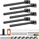 6pcs Wall Shelf Brackets Heavy Duty Floating Shelf Bracket Hidden,Invisible Black Shelving Brackets Decorative Floating Shelf Hardware Heavy Duty,Metal Shelf Support Bracket(8"-6pcs)