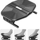 PEGZONE Footrest for Under Desk, Adjustable Footrest with Massage Texture and Non-Slip Steel Base, Ergonomic Under Desk Foot Stool for Home and Office, Black