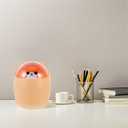 Homoyoyo Mini Garbage Bin Mini Kawaii Cute Bear Trash Bin, Nordic Style Tiny Trash Can, Mini Trash Can with Lid for Office Bedroom Use Mini Desk Bin (Yellow)