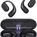 PSIER Open Ear Headphones, Bluetooth 5.3 Wireless Sports Headphones with Digital Display Charging Case 40 Hours Playtime True Earbuds with Earhooks for Running, Walking, Workout