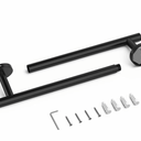 Matte Black Bathroom Hardware,  Modern 24-Inch Towel Bar Wall Mounted, Stainless Steel Bathroom Accessories