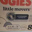 Huggies Size 8 Diapers, Little Movers Baby Diapers, Size 8 (46+ lbs), 76 Count (2 Packs of 38)