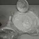 HBlife 3-PCS White Cake Stand Set (8"/10"/12" Plate) for 6-10 Inch Cakes, Perfect Dessert Table Display Set, Cupcake&Cake Stands for Party, Wedding, Birthday, Baby Shower, Anniversary (Metal)