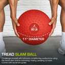 ProsourceFit Slam Medicine Balls 50lbs Smooth and Tread Textured Grip Dead Weight Balls for Strength and Conditioning Exercises, Cardio and Core Workouts