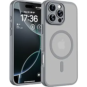 TOCOL for Phone 16 Pro Case, Compatible with Magsafe Charger, Full Camera Protection, Drop Protection, Translucent Matte Phone Case for iPhone 16 Pro 6.3 inch (Gray)
