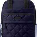 LOVEVOOK Puffer Backpack for Women Fits 15.6 Inch Laptop, Quilted Travel Backpacks Purse with Large Cup Holder, Teacher Computer Work Bags College Shool Bookbag, Puffy Carry On Personal Item Bag (Blue/Black)