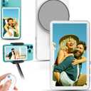 Phone Vlog Selfie Monitor Screen for Media Content Creators, 4K Wireless Back Camera Monitor Screen for iPhone & Android,Bluetooth Remote Rear Camera for Selfie Vlog Live Stream TikTok,White