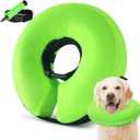 Inflatable Dog Cone Collar, Cone for Dogs to Stop Licking, Donut Collar After Surgery, Soft Dog Cone Alternative, Cones Collar for Small Medium Large Dogs (Green, M (Neck 9"-13")) (M)