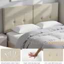 King Headboard Only, Headboard King with Sturdy Metal Legs, Tufted Upholstery Design Bed Headboards with Adjustable Width & Height (Linen)