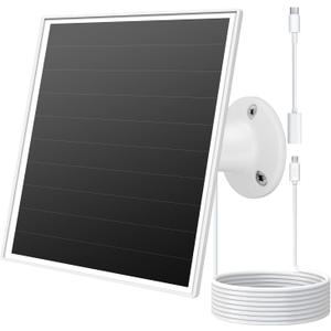 6W Solar Panel for Outdoor Security Camera with Micro USB & USB - C Port, Solar Panel Charger for Battery CameraFits Wyze/Reolink DC 5V Output, IP65/360 Adjustable, 9.8ft Cable, Fast Charging