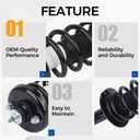 PAROD Shock Absorber Strut Fit for Honda Accord 2008-2012 Rear w/Coil Spring Assembly Replace#172563-2PCS
