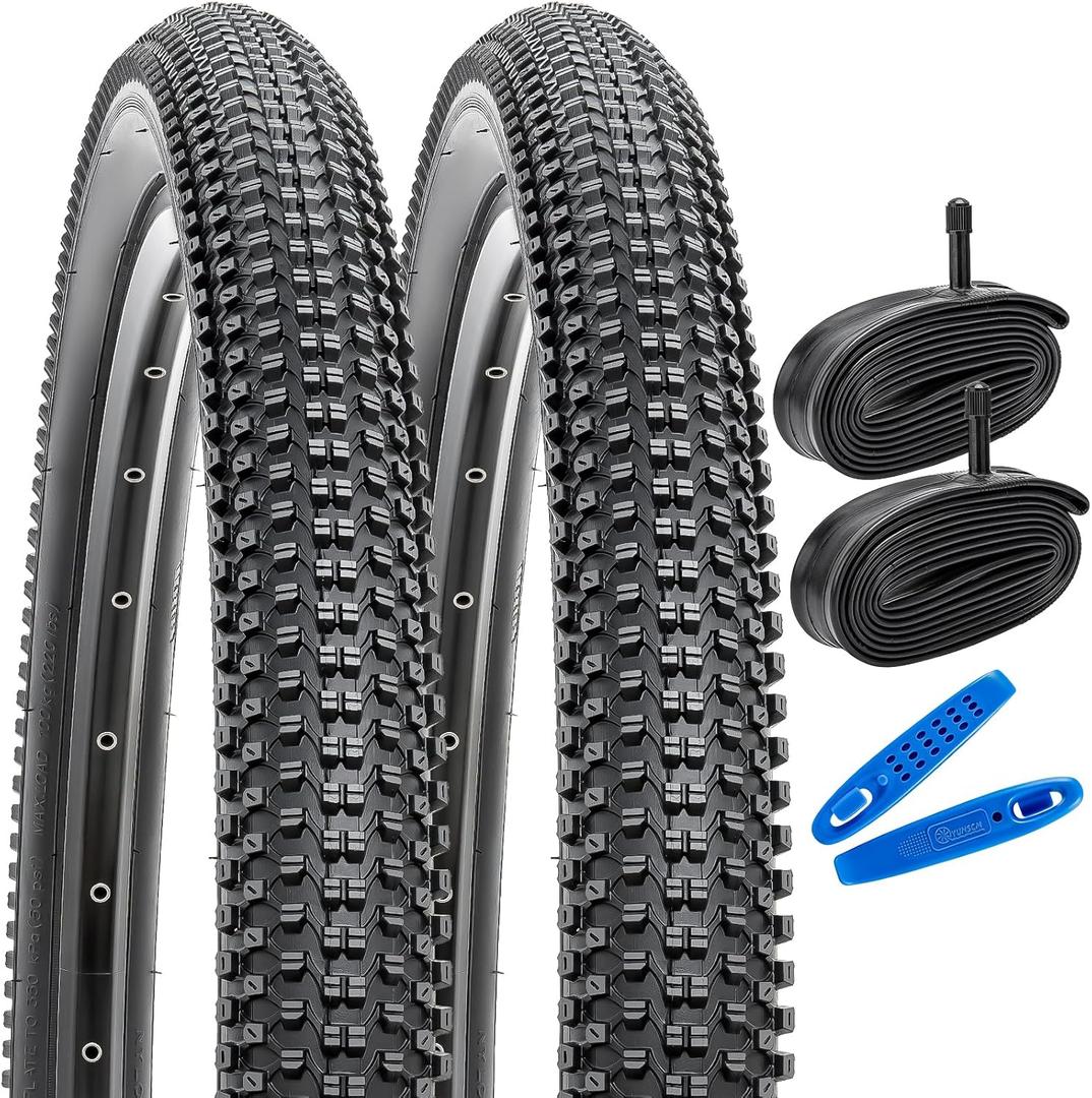 2-Pack Foldable 26 Inch Tyres 26 x 2.35 Sheath 57-559 and 2-Pack 26 Inch Tube AV32 mm Valve Compatible Mountain Bike 60-559 26 x 2.30 26 x 2.35 26 x 2.40 Bicycle Tyres and Inner Tube