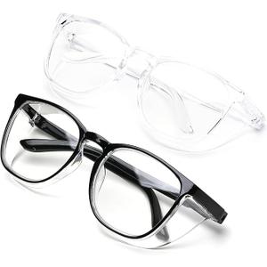 Anti-Fog Safety Goggles Anti-Blue Light Saftey Glasses Anti-Dust Protective Eyewear for Women and Men 2 Pack