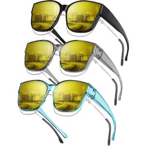 KALIYADI Fit-Over-Glasses Polarized Sunglasses-for-Men Wrap-Around-Sunglasses: Mens Polarized Sunglasses UV400 Protection