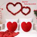 2 Pcs Heart Shaped Pillow 14 Inch Heart Chenille Pillow Cushion Plush Soft Throw Cushion with Removable Cover for Sofa Couch Bed Women Girls Gifts(Red)