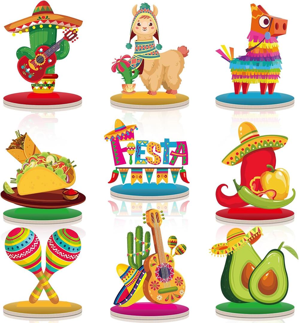 Namalu 18 Pcs Fiesta Party Decorations Mexican Table Centerpiece Cinco De Mayo Table Decorations Mexican Centerpieces for Tables Taco Fiesta Birthday Party Supplies