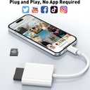 2 x SD Card Reader for iPhone (Lighting), Plug and Play Memory Card Reader, Portable Trail Digital Camera Accessories, Supports SD and TF Card MicroSD Card Adapter for iPad No App Required (3.94inch)