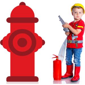 Briwooody 3ft Firetruck Birthday Party Decoration Fire Truck Themed Cardboard Cutout Standup Photo Props Party Back Drops for Birthday Baby Shower Anniversary Supplies (Fire Hydrant)