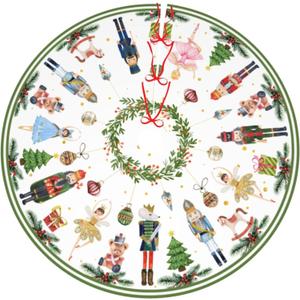 Nutcracker Christmas Tree Skirt Holiday Party Supplies Decorations Halloween Xmas Tree Mat Farmhouse Decorations 30" (White)