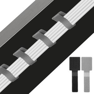 80 PCS Hook and Loop Cable Ties Self Adhesive Under Desk Cable Management Cables Clip Reusable Cord Organizer Adhesive Wire Straps Cord Holder for Electronics Home Office
