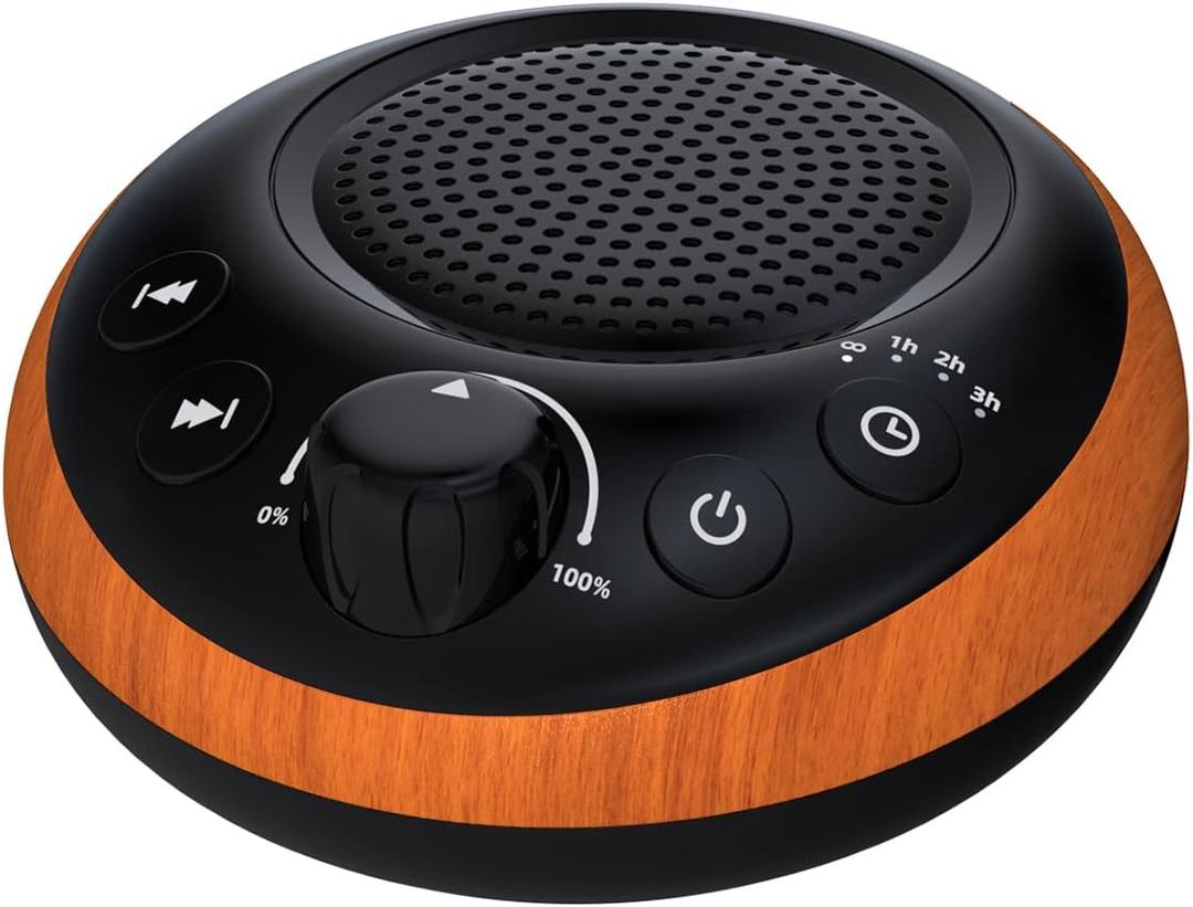Brown Noise Sound Machine White Noise Machine Nonstop 30 Soothing Sounds Sound Therapy for Baby Kids Adults Sleep Machine 36-Level Vol Auto-Off Timer Memory Function for Home Travel Office (Wood)