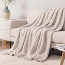 Tinideya 6 Pack Sherpa Fleece Throw Blanket Bulk 50"x 60" Soft Plush Couch Blankets for Women Wedding Spa Sofa Sleepover Party Supplies Guest Room Decor (Beige)