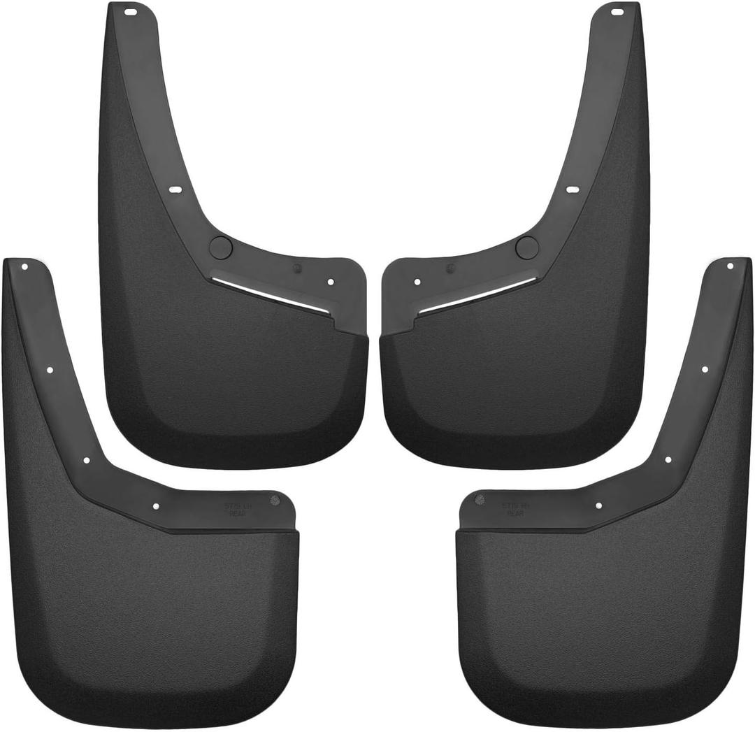 Husky Liners - Front & Rear Mud Guards | 2007 - 2013 Chevrolet Silverado 1500, 2007 - 2014 Chevrolet Silverado 2500/3500 w/ Single Rear Wheels, 4 Piece Set, Front & Rear Set - Black, 4 Pc | 56796