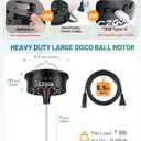 Disco Ball Motor with Light, 0/3/6/9/12/15 RPM Rotating Adjustable Speed Spinner with Remote, 6.5ft Detachable Power Cable/Battery/USB-C Power Mode, Supports 4'' - 16'' Mirror Balls for Party Outdoor