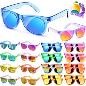 Kids Sunglasses Bulk Party Favors - Boys and Girls Valentines Day Gifts UV 400 Protection Neon Sunglasses for Age 3-8, Kids Birthday Classroom Goodie Bags End of the Year Gifts For Students - 16 Pack