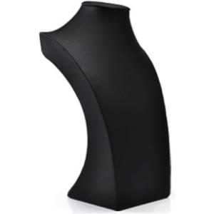 Comelyjewel 13.4" Tall Black PU Faux Leather Necklace Chain Holder Storage Display Show Boutique Stand Mannequin Bust Home Organisation Jewelry Organizer for Girls Women 6 pack