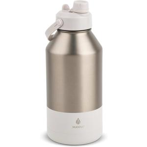 Manna Ranger Dual Insulated Stainless Steel Bottle - 64 Oz - Unbleached Matte Metallic