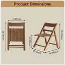 Solid Wood Folding Dining Chairs 2 Pack, Space-Saving, Wood, 17.17"D x 19.69"W x 25.79"H
