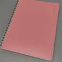 EMSHOI A4 Spiral Notebook College Ruled Lined Journal, 11.2" x 8.27", 300 Pages, 100gsm Thick Paper, Waterproof Softcover, Twin-Wire Binding, Sticky Notes, Pink