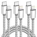 2 x USB C to Lightning Cable 3Pack 6 FT Apple MFi Certified iPhone Fast Charger Type c to Lightning Cable Nylon Braided iPhone Cord for iPhone 13 12 11 Pro Max Xr Xs 8 7 6 Plus and More