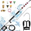 Pressure Washer Extension Wand 24 FT, Extension Pole for Pressure Washer with Gutter Extension, and 5 Spray Nozzle Tips for Roof Fence Window Washing Gutter Cleaner