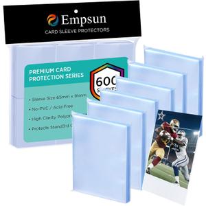600 Count Clear Penny Soft Sleeves: Trading Card Sleeves, Soft Protectors Fit for Standard Cards, Sports Cards, TCG/MTG Game Cards, Baseball Cards