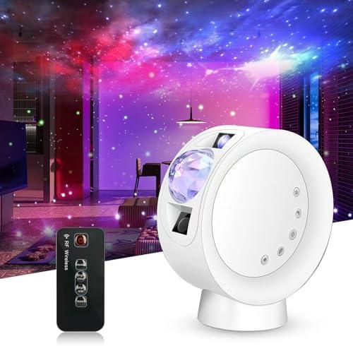 RTjoy Portable Star Projector Light, Galaxy Sky Projector with Remote Control, Night Lights Projector for Adults Kids Bedroom, Party, Home Deco, White, GGE01W