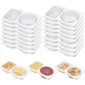 2 x Reusable Snack Containers with Lids for Kids Adults, 15 Sets Clear Stackable Meal Prep Lunch Pack Christmas Containers Box Food Condiment Organizations Portion Control Fridge Camping Party Supplies