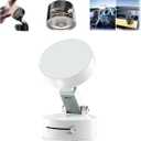 Foldable Magnetic Vacuum Phone Holder, 360 Electric Suction Car Mount, Double-Sided Swivel Stand for Car, Mirror, Gym, Kitchen, Hands-Free Portable Phone Holder (Wihte)