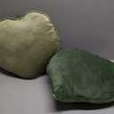 Yookeer 2 Pcs Leaf Shaped Throw Pillow 3D Leaves Plant Decorative Throw Pillows for Couch Living Room Bedroom Sofa Home Decoration, 16 x 16 Inch(Dark Green)