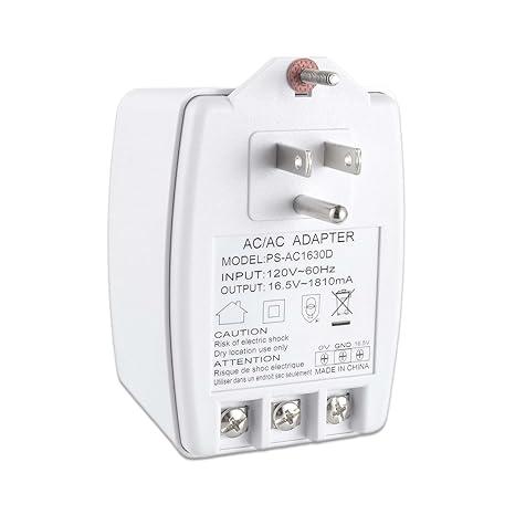 16.5V 1810mA Plug in Thermostat and Doorbell Transformer 16.5 Volt Transformer with PTC Fuse Compatible with Nest, Ecobee, Sensi and Honeywell Thermostat and All Versions of Ring Doorbell