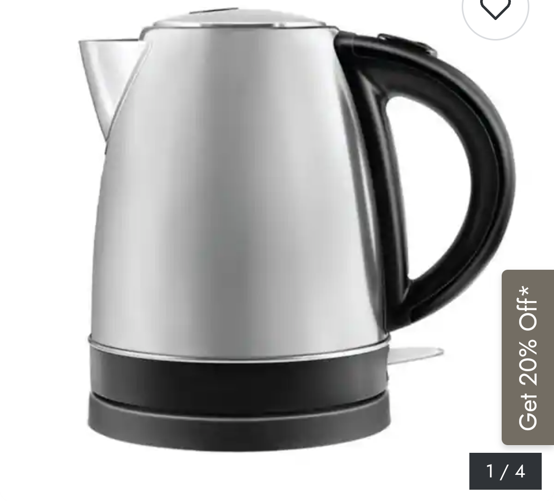 Stainless Steel Electric Kettle, 360° Swivel Base