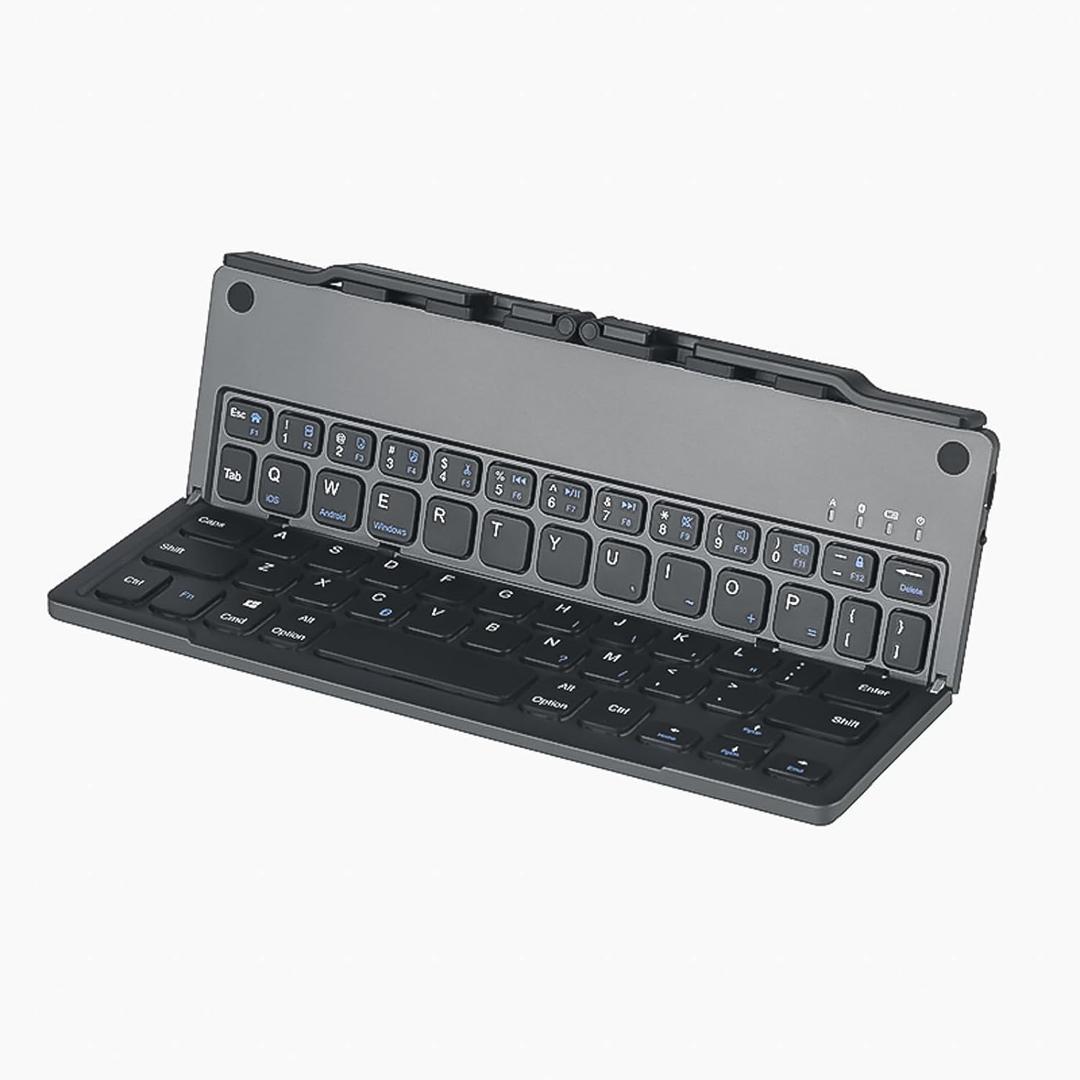 Foldable Bluetooth Keyboard with Stand - Portable Travel Keyboard for Windows, iOS, Android, iPhone and Tablet