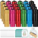 Hortsun 24 Set 9 LED Mini Flashlight Operation Christmas Bulk Items Plastic Handheld Flashlights with Lanyard Wish Cards and Organza Bags for Christmas Box Emergency Charity Gift(Battery Not Included)