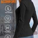 YOGINGO Womens Long Sleeve Turtleneck Thermal Shirt Fleece Lined Undershirt Mock Neck Underwear for Winter Cold Weather (Black)