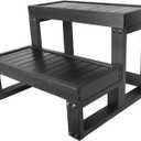 Hot Tub Steps, Non-Slip Wood-Looking Plastic Spa Steps, Universal for Indoor or Outdoor, 550 LB Load Capacity, Fits Any Hot Tub Shape and Size (Black)