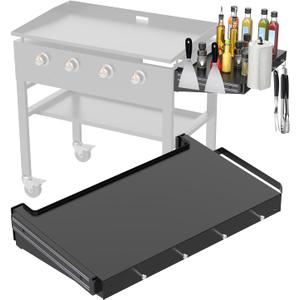 Foldable Griddle Side Shelf for Blackstone 36" Griddles, Large Griddle Side Table with Paper Towel Holder, 4 Utensil Hooks & Magnetic Tool Holder for Blackstone 36 Inch Griddle Accessories