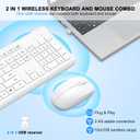 Wireless Keyboard and Mouse Combo, Full Size Silent Ergonomic Keyboard and Mouse, Long Battery Life, Optical Mouse, 2.4G Lag-Free Cordless Mice Keyboard for Computer, Mac, Laptop, PC, Windows(White)
