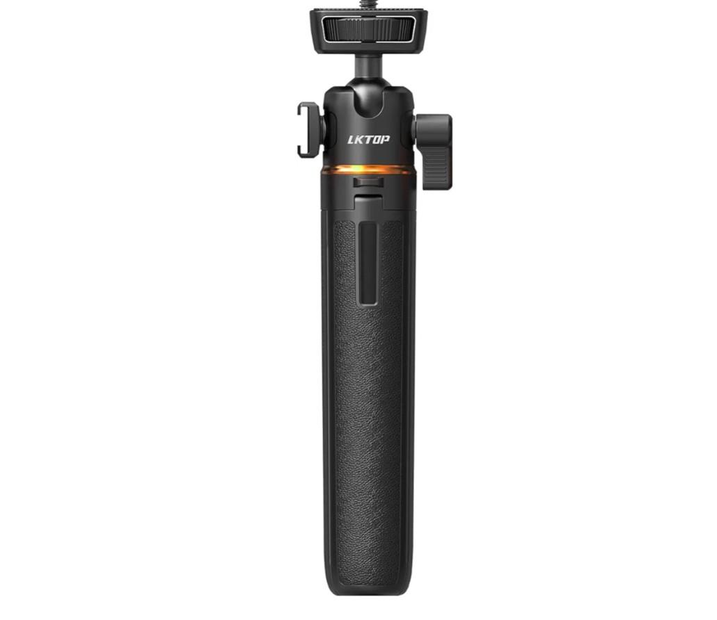 LKTOP Action Camera Tripod Selfie Stick, Lightweight Extension for Shooting Video Vlog Accessories, 1/4 Inch Thread Hole, Adjustable Handle Grip for DJI Osmo 360/Nano/Action/Insta360/Go Pro