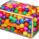 Vanland Ball Pit Balls for Baby and Toddler Phthalate Free BPA Free Crush Proof Plastic - Multicolored Pit Balls in Reusable Play Toys for Kids with Storage Bag (Bright colors)